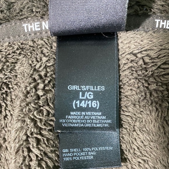 Girls Brown North Face Fuzzy Jacket - Picture 6 of 6